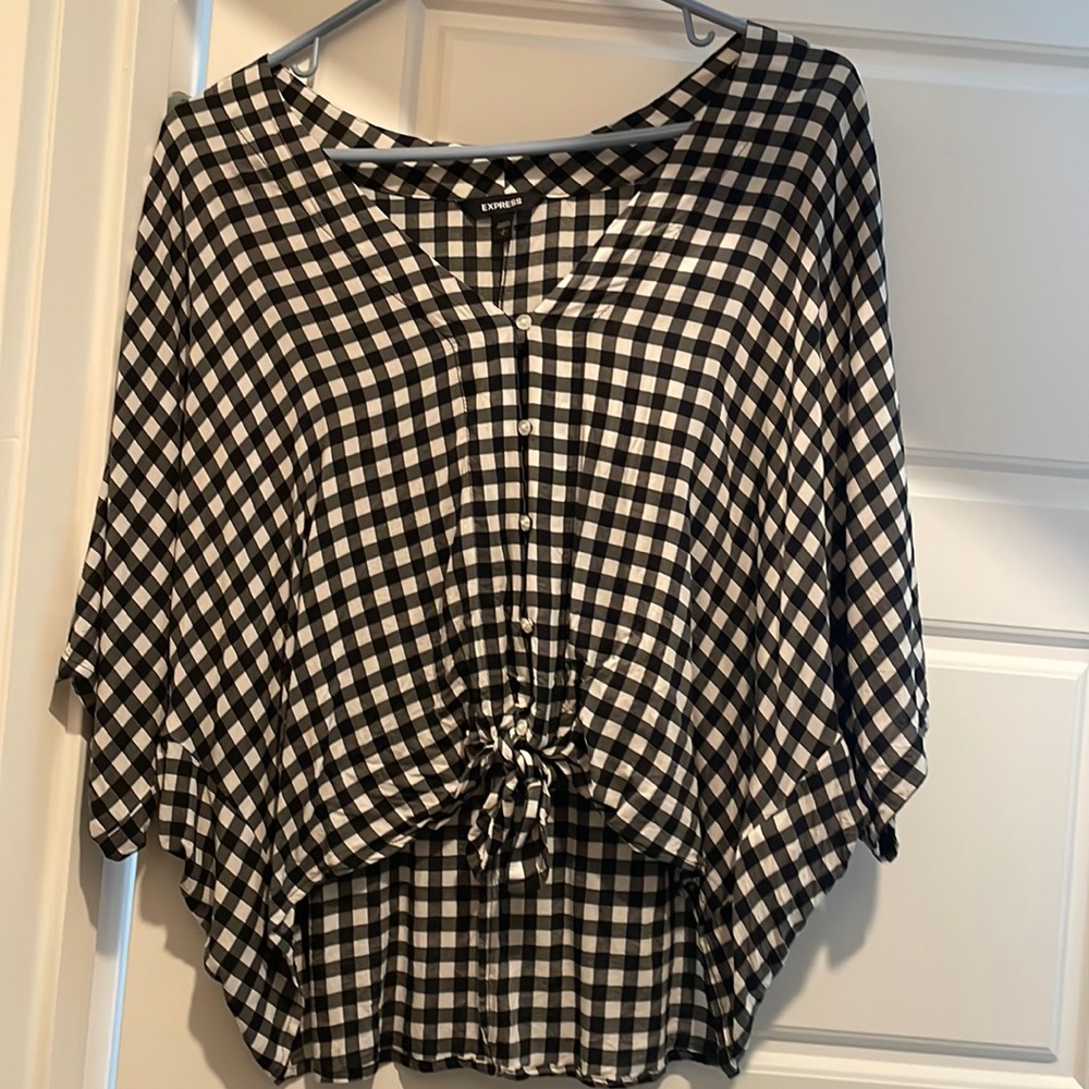 Express gingham short sleeve shirt